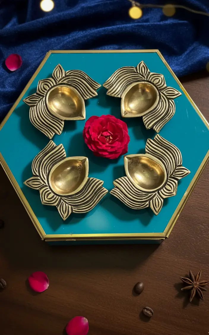 BRASS LOTUS DIYAS