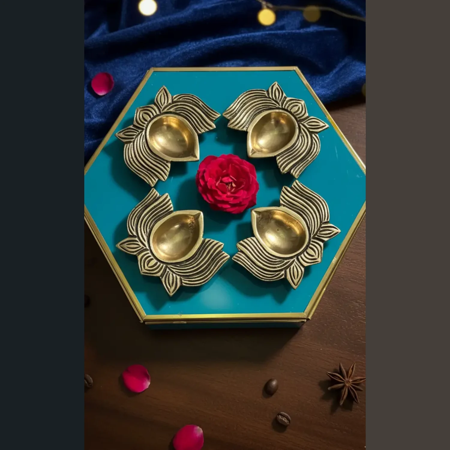 Brass Lotus Diya