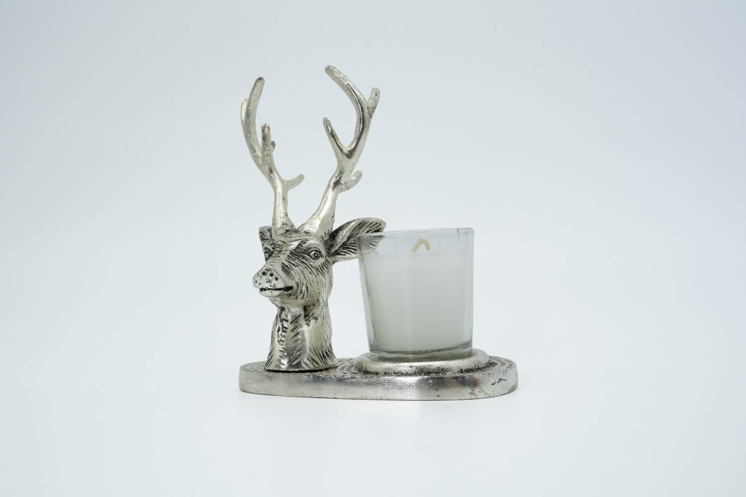 Silver Deer Candle Holder