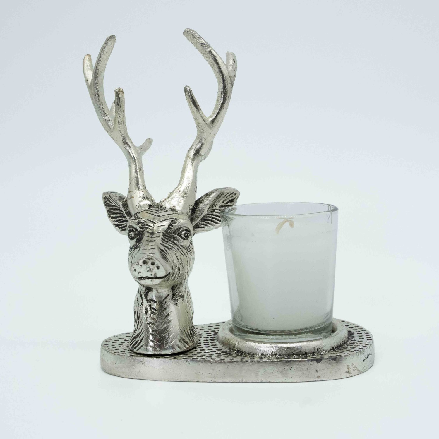 Silver Deer Candle Holder