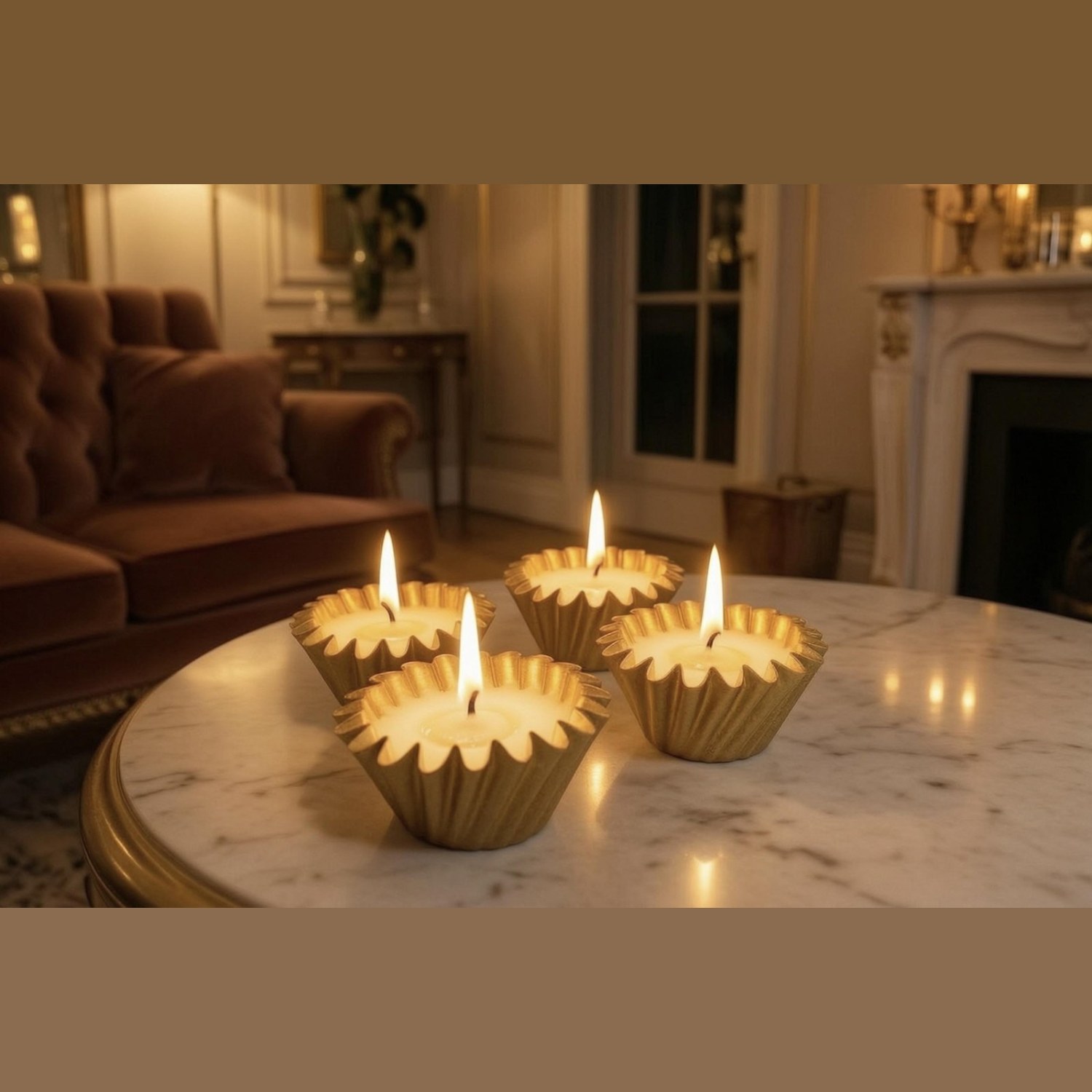 Gold Ripple Candle