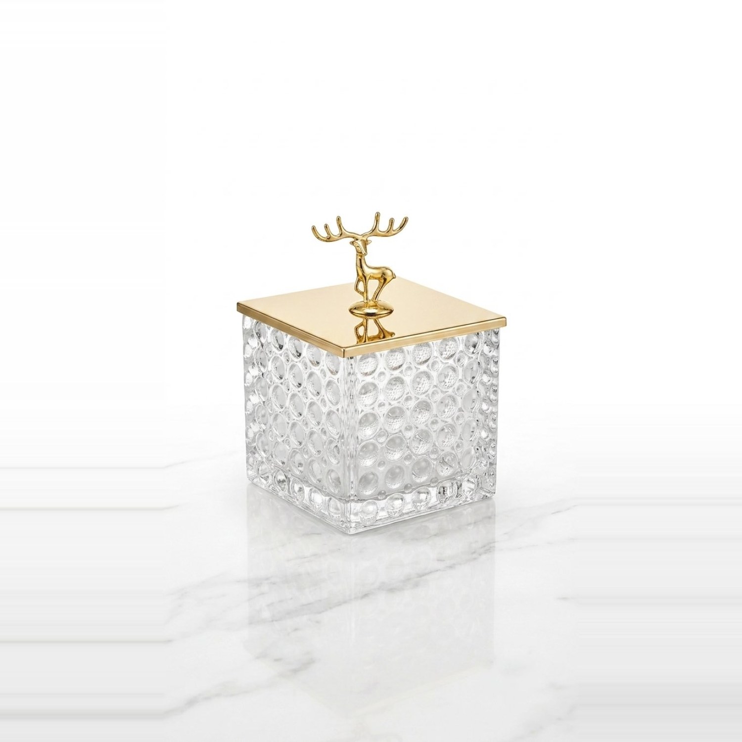 Deer Crystal Glass Keepsake Box
