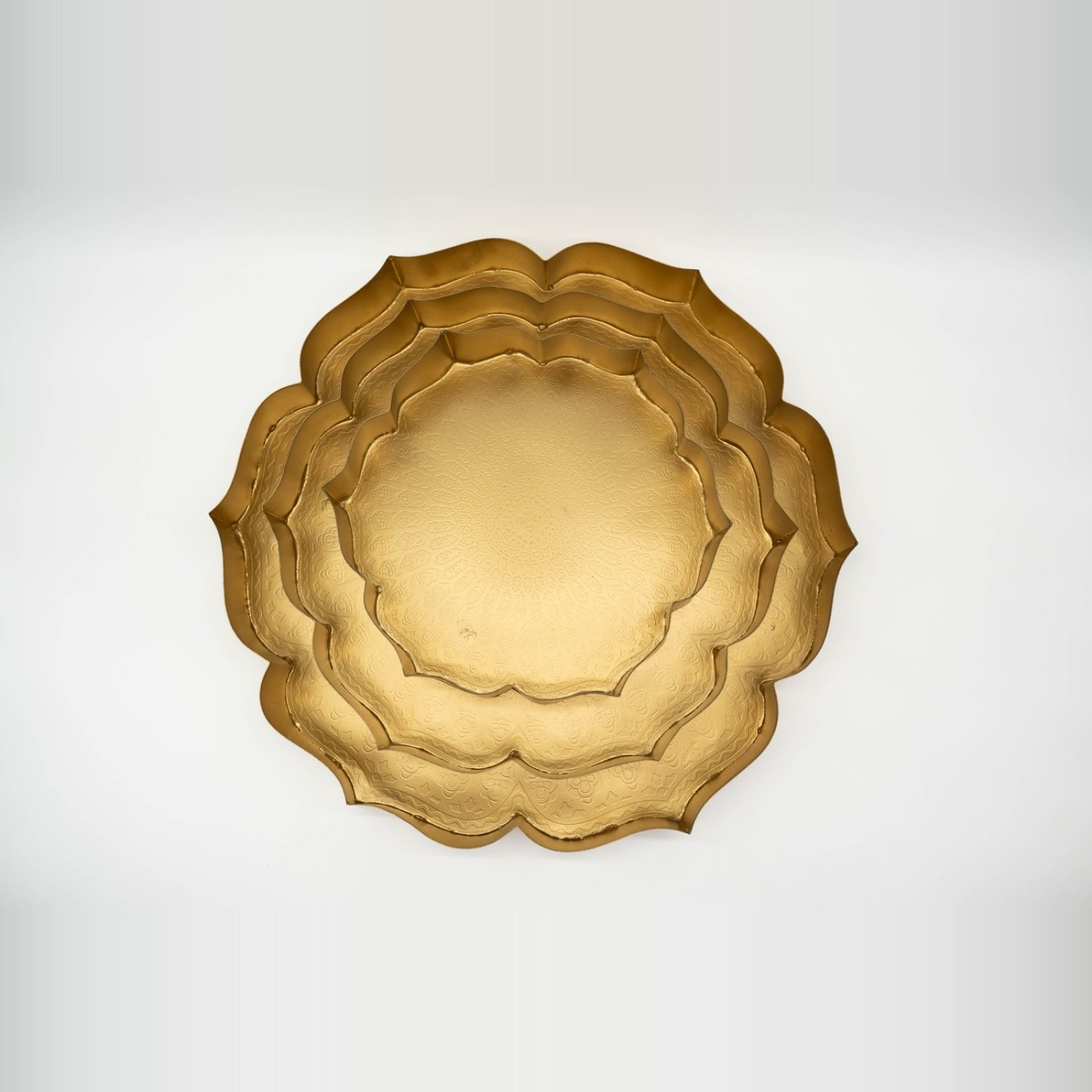 Golden Lotus Urli Trio – Antique Gold Finish