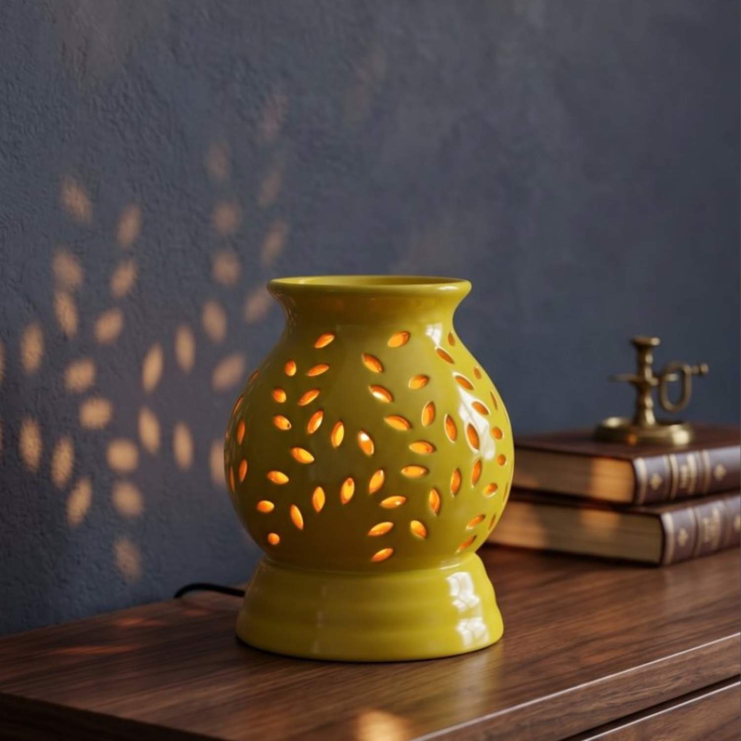 Radiant Pierced Ceramic Aroma Lamp