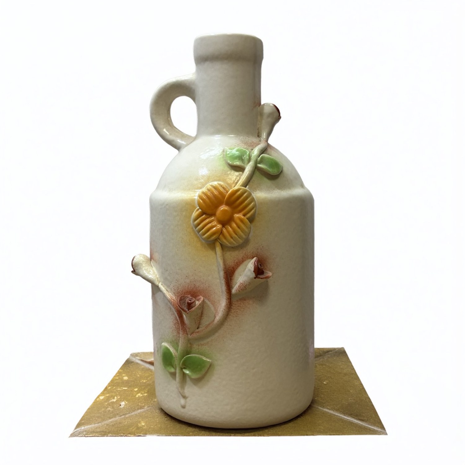 Tall Artisanal Botanical Ceramic Vase